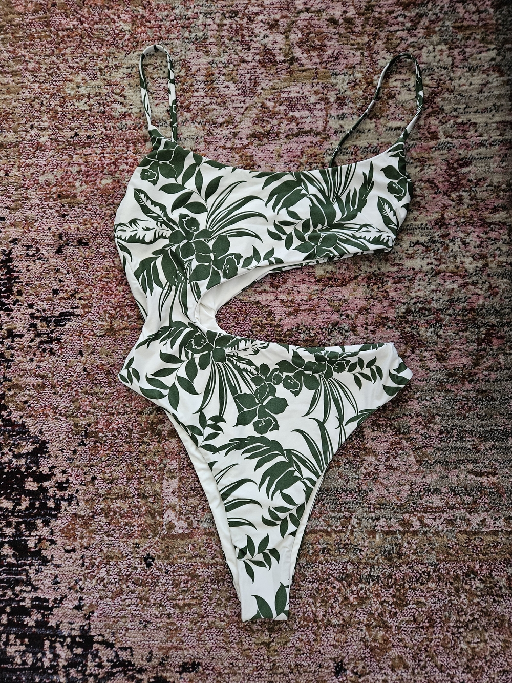 l*space Eclipse One-Piece Bitsy with Green Tropical Print